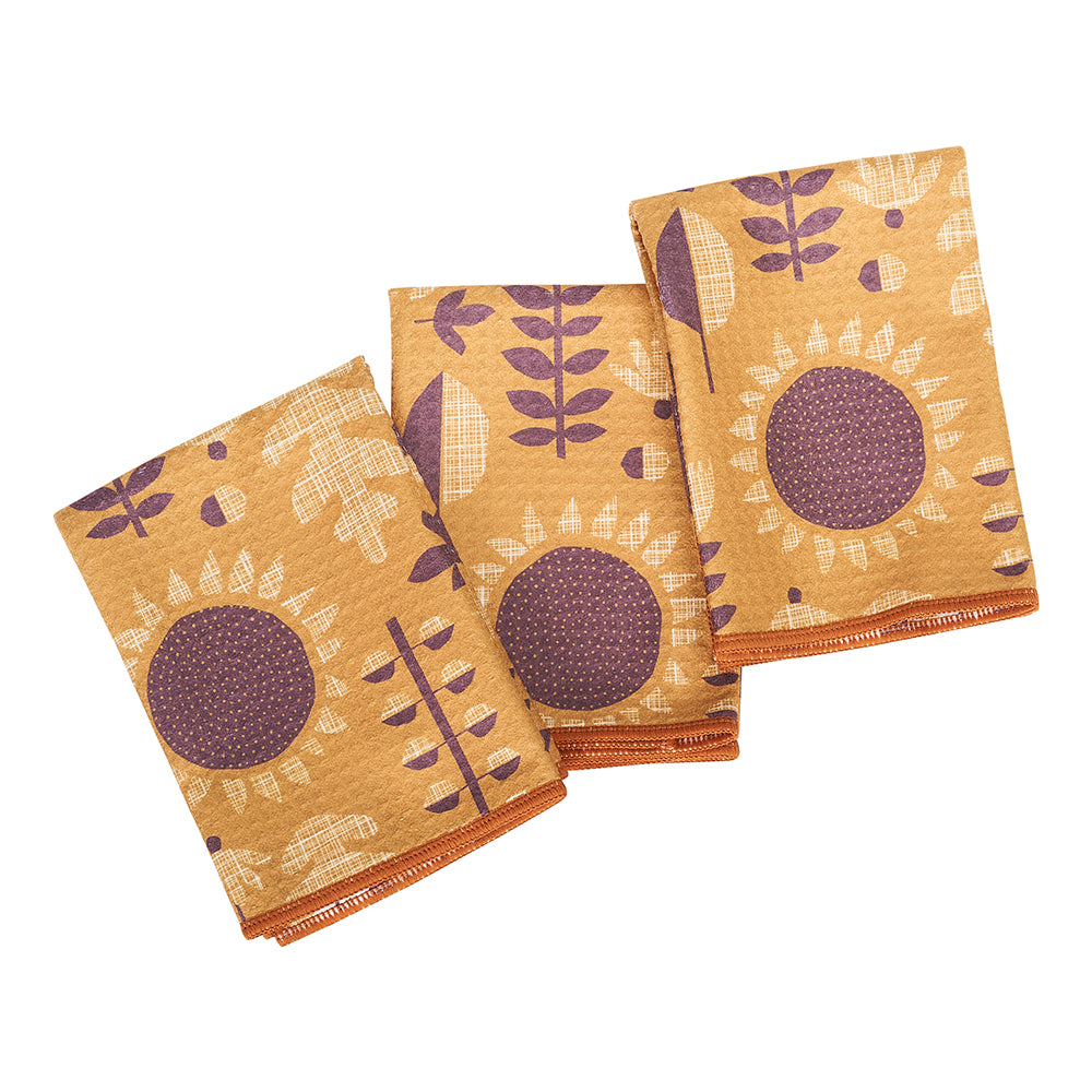 Mighty Mini Towel (Set of 3) Reversible - HJ Mod Sunflower Kitchen Towels Once Again Home Co.   