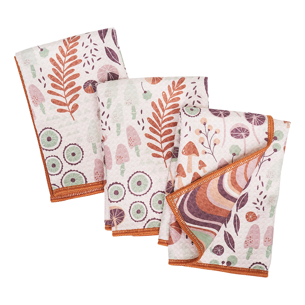 Mighty Mini Reversible Towel (Set of 3) - HJ Fall Funghi Kitchen Towels Once Again Home Co. Multicolor  