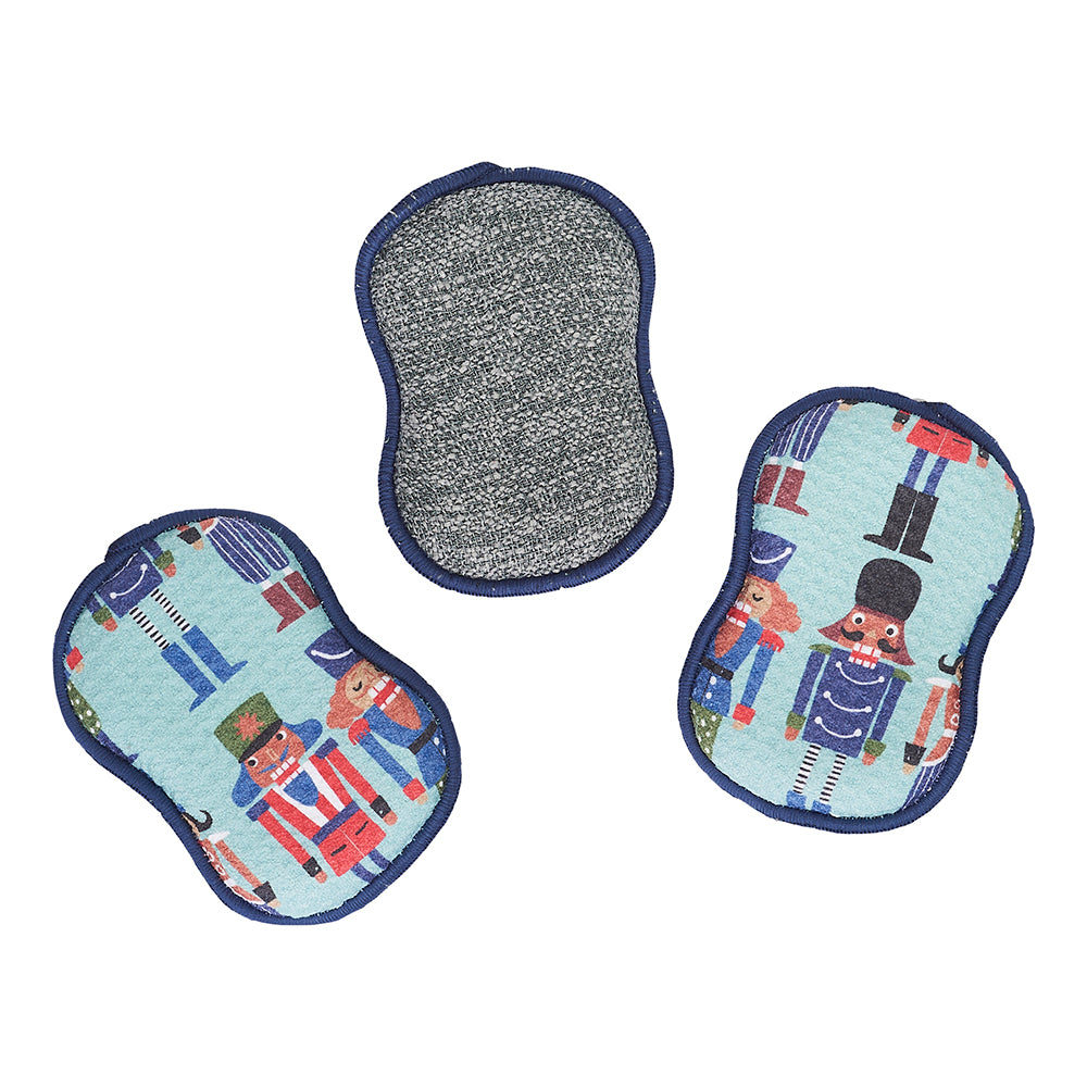 Assorted RE:usable Sponges (Set of 3) - Nutcracker Sponges &amp; Scouring Pads Once Again Home Co.   