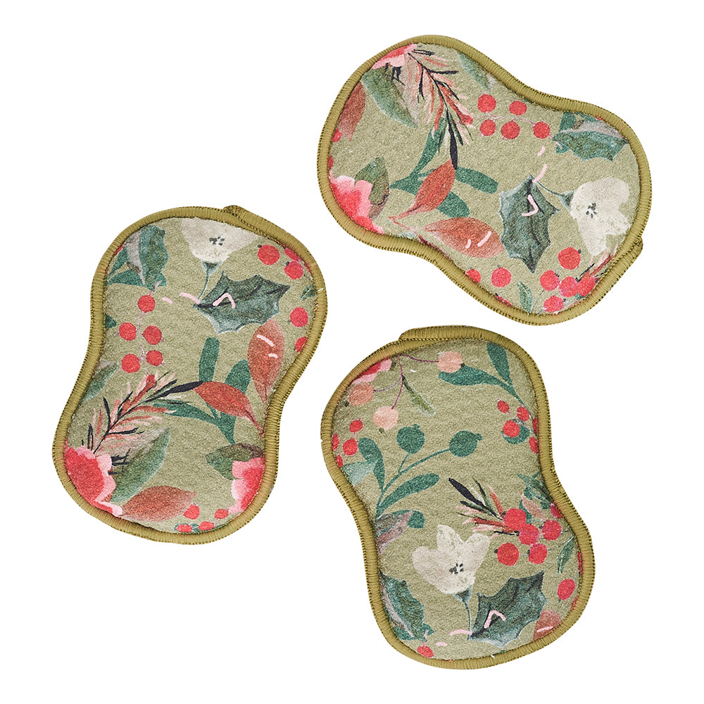 RE:usable Sponges (Set of 3) - Holiday Flora Sponges &amp; Scouring Pads Once Again Home Co. Sage  