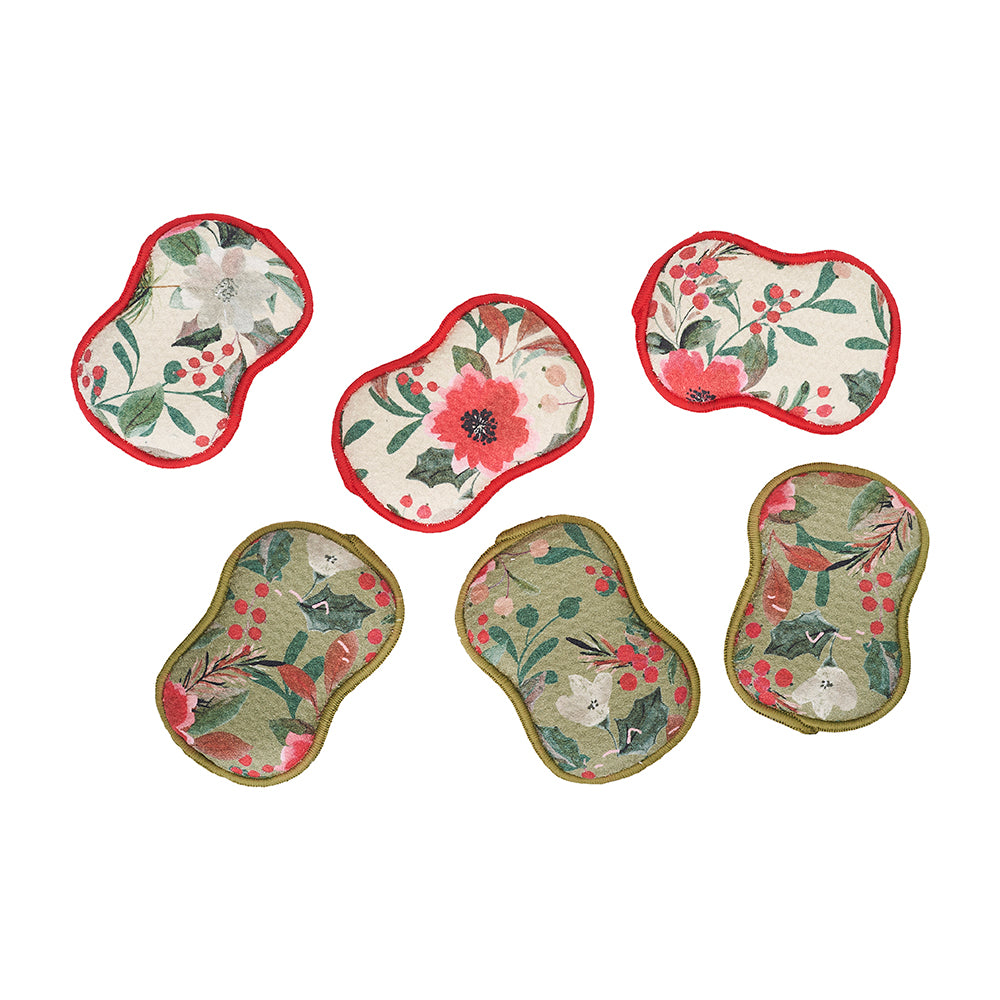 Assorted RE:usable Sponges (Set of 3) - Holiday Flora Sponges &amp; Scouring Pads Once Again Home Co.   