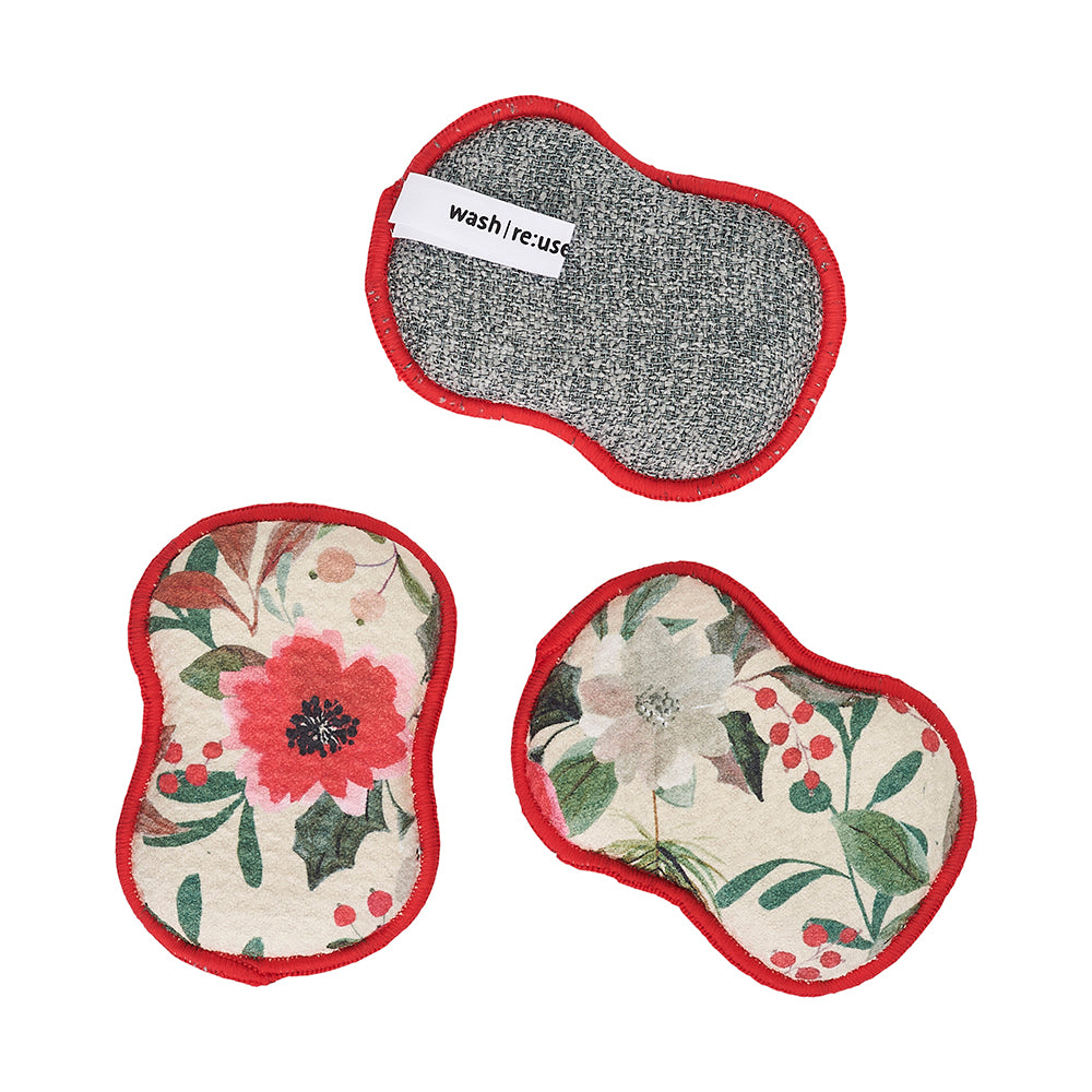 RE:usable Sponges (Set of 3) - Holiday Flora Sponges &amp; Scouring Pads Once Again Home Co.   