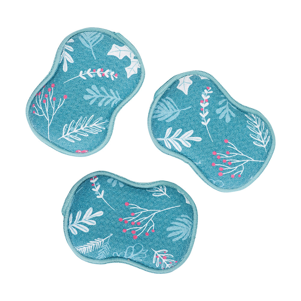 RE:usable Sponges (Set of 3) - ZW Botanical Medley Sponges &amp; Scouring Pads Once Again Home Co. Teal  