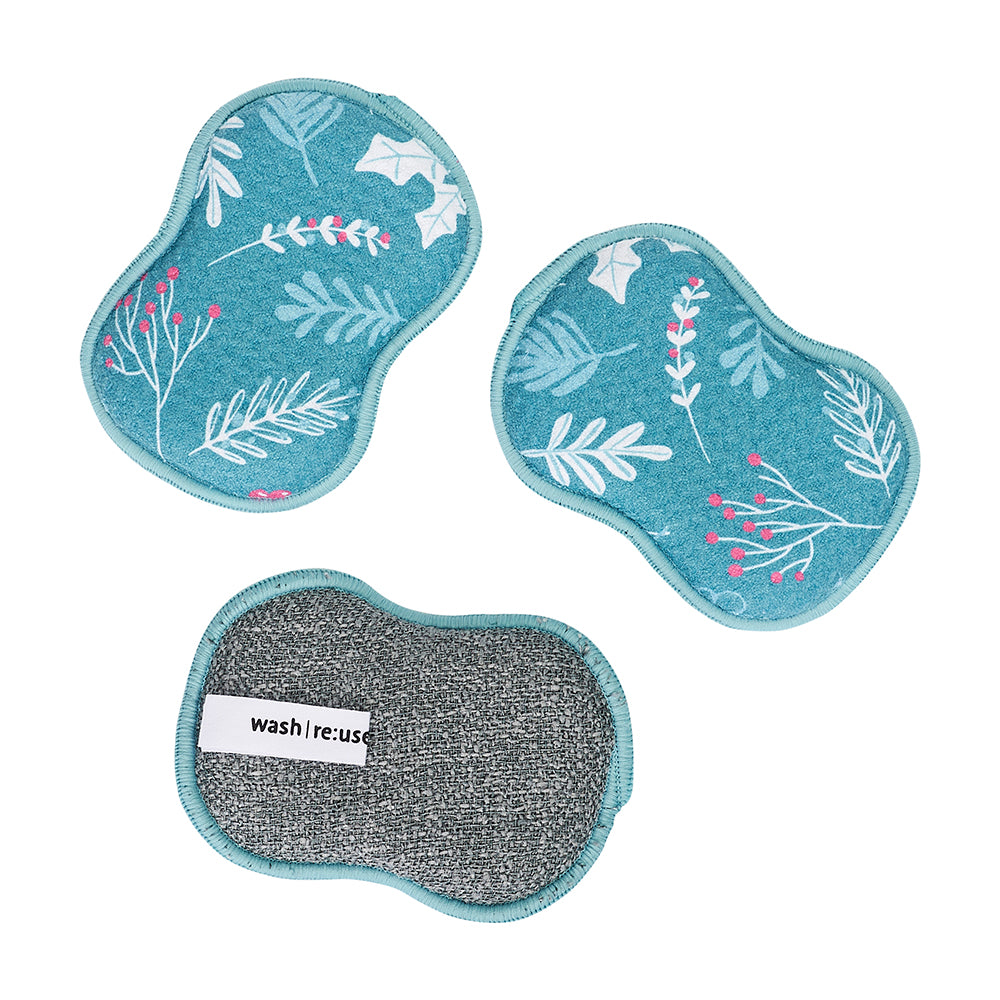 RE:usable Sponges (Set of 3) - ZW Botanical Medley Sponges &amp; Scouring Pads Once Again Home Co.   