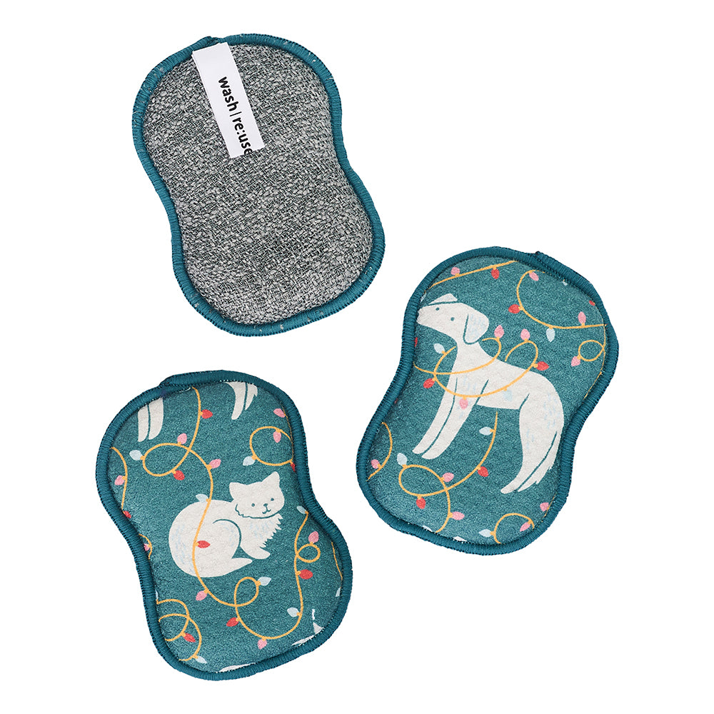 RE:usable Sponges (Set of 3) - Nuthatch Deck the Paws Sponges &amp; Scouring Pads Once Again Home Co.   