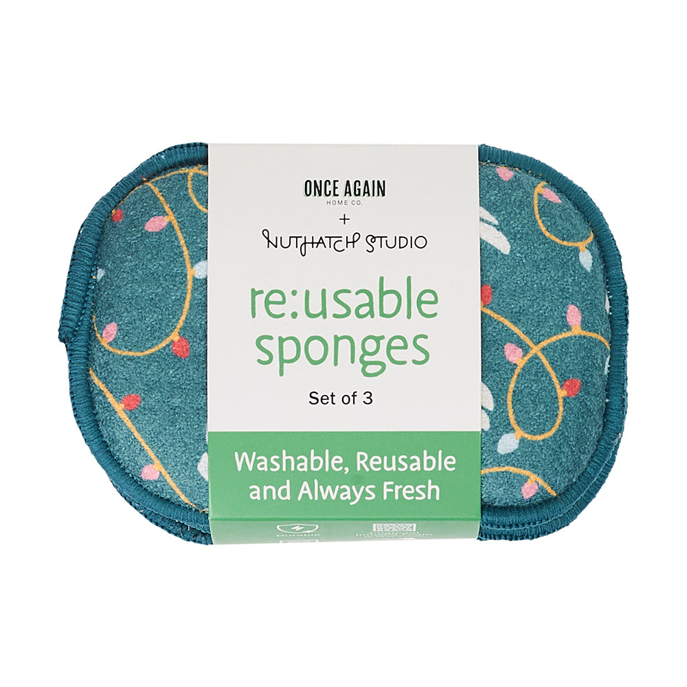 Assorted RE:usable Sponges (Set of 3) - Nuthatch Holiday Sponges &amp; Scouring Pads Once Again Home Co.   