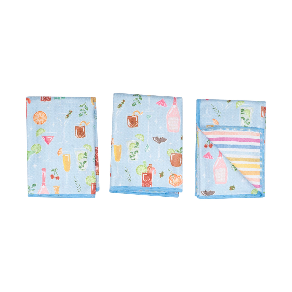 Mighty Mini Towel (Set of 3) Reversible - Iris &amp; Sea Happy Hour