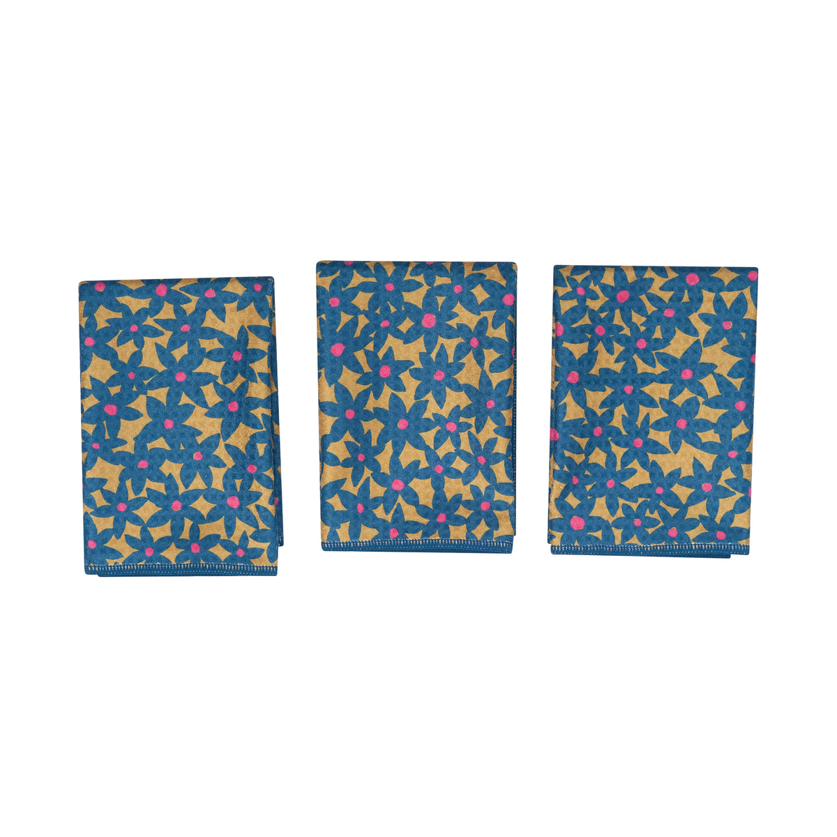 Mighty Mini Towel (Set of 3) Reversible - Iris &amp; Sea Mini Blooms