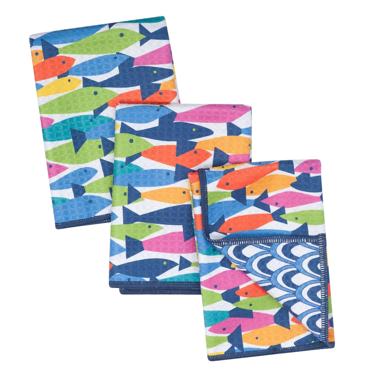 Mighty Mini Towel (Set of 3) Reversible - KN Fish