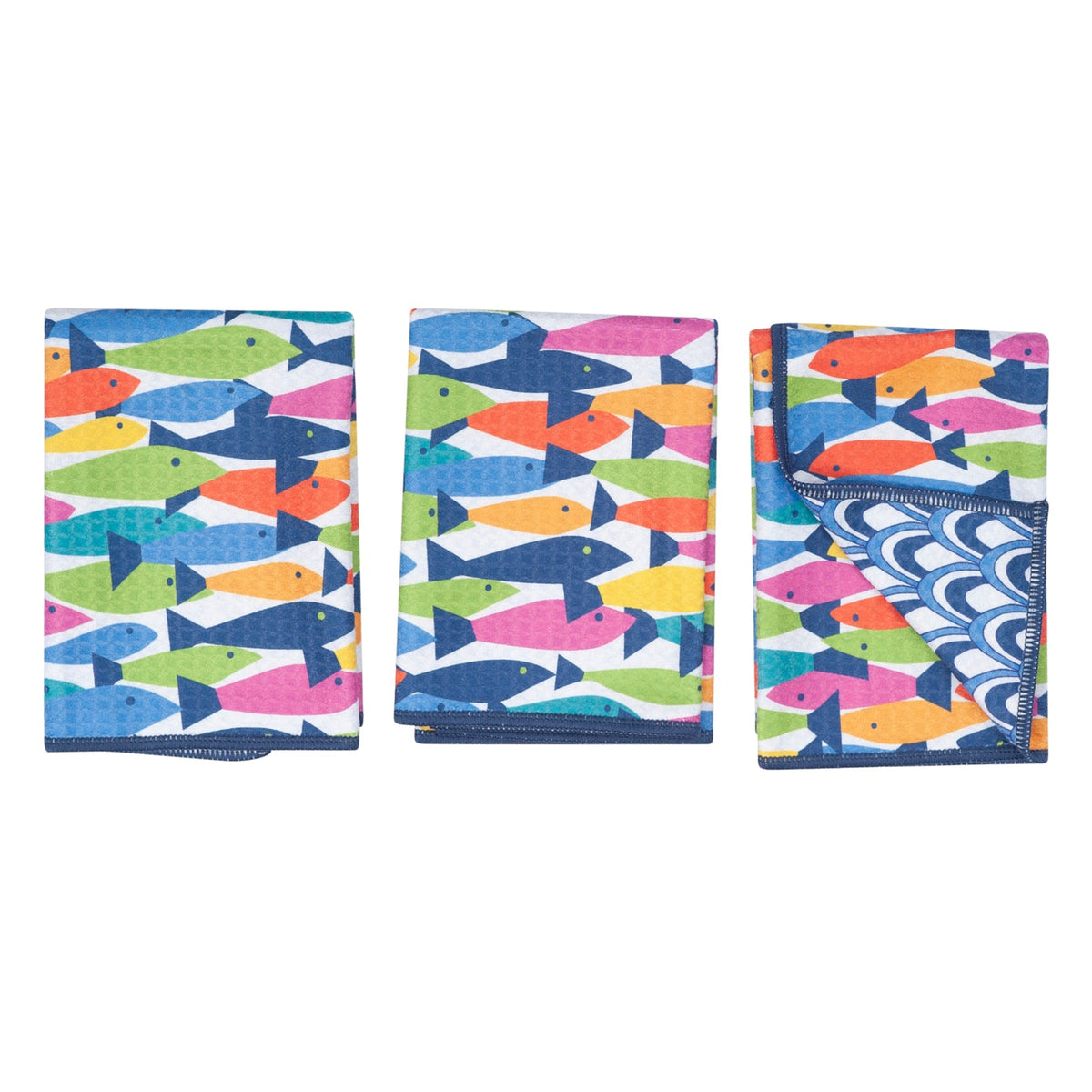 Mighty Mini Towel (Set of 3) Reversible - KN Fish