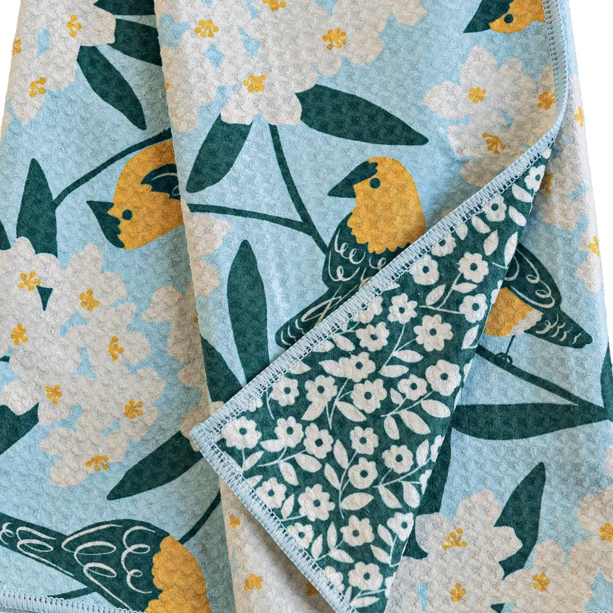 Hair Towel Wrap Double Sided - Nuthatch Birdsong