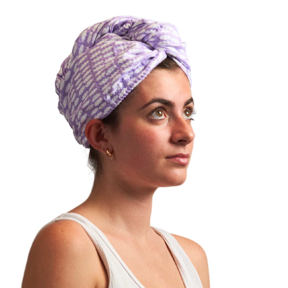 Hair Towel Wrap - Beans in Lilac