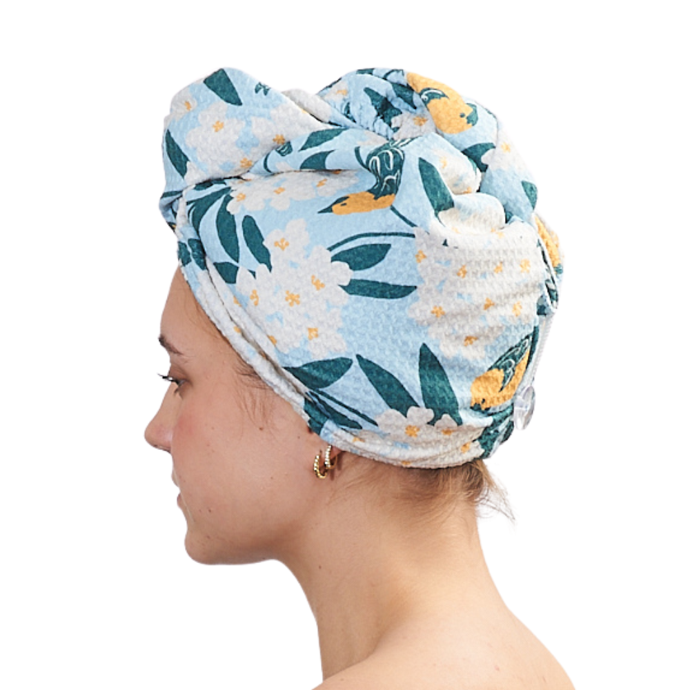 Hair Towel Wrap Double Sided - Nuthatch Birdsong