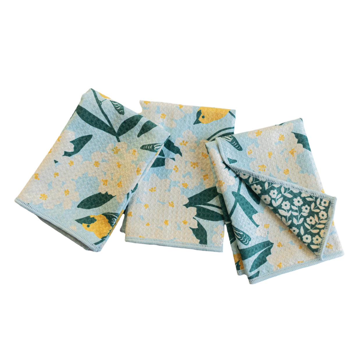 Mighty Mini Towel (Set of 3) Reversible - Nuthatch Birdsong