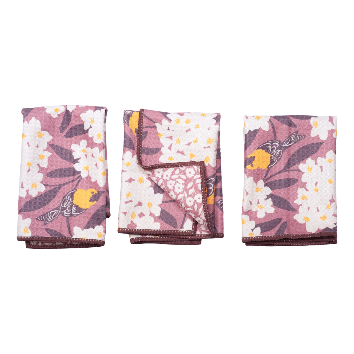 Mighty Mini Towel (Set of 3) Reversible - Nuthatch Birdsong