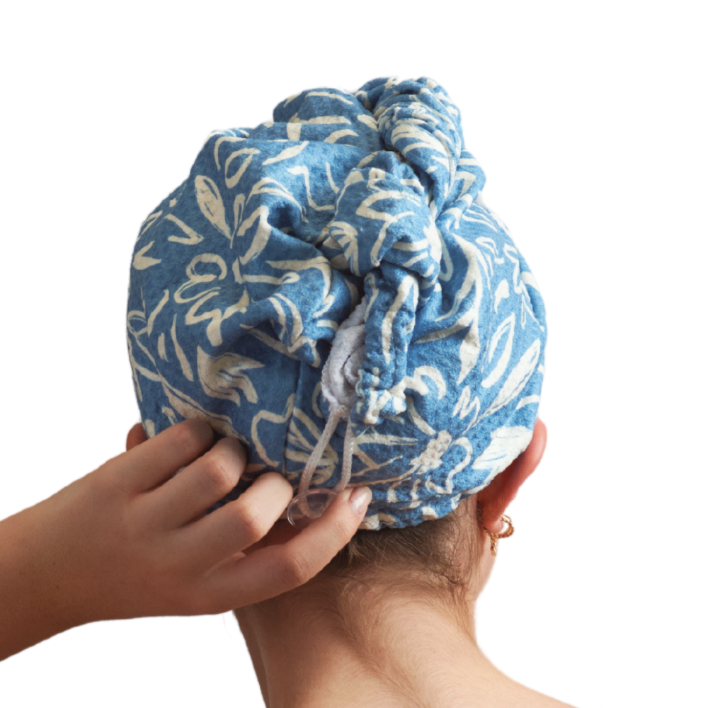 Hair Towel Wrap - Bloom in Blue