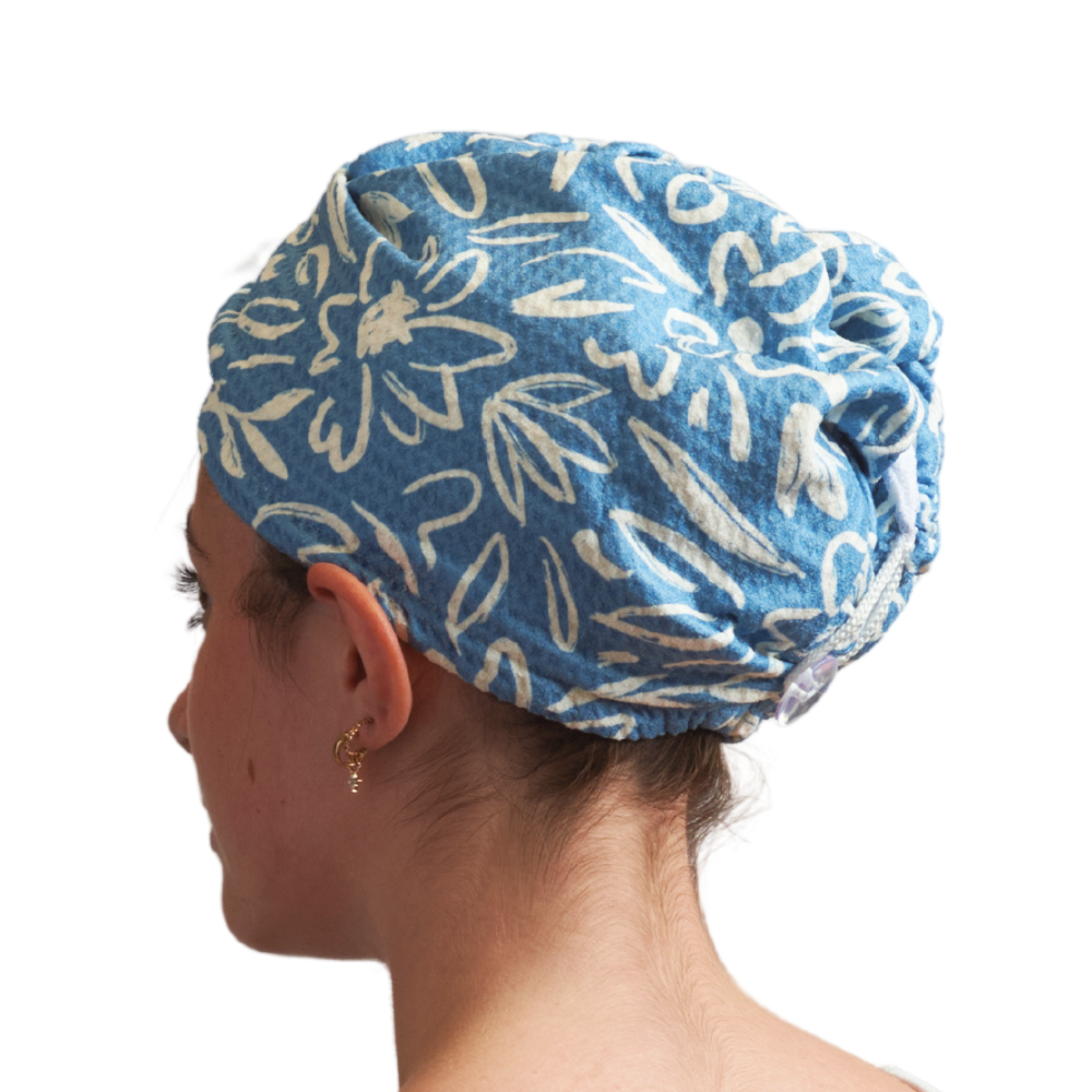 Hair Towel Wrap - Bloom in Blue