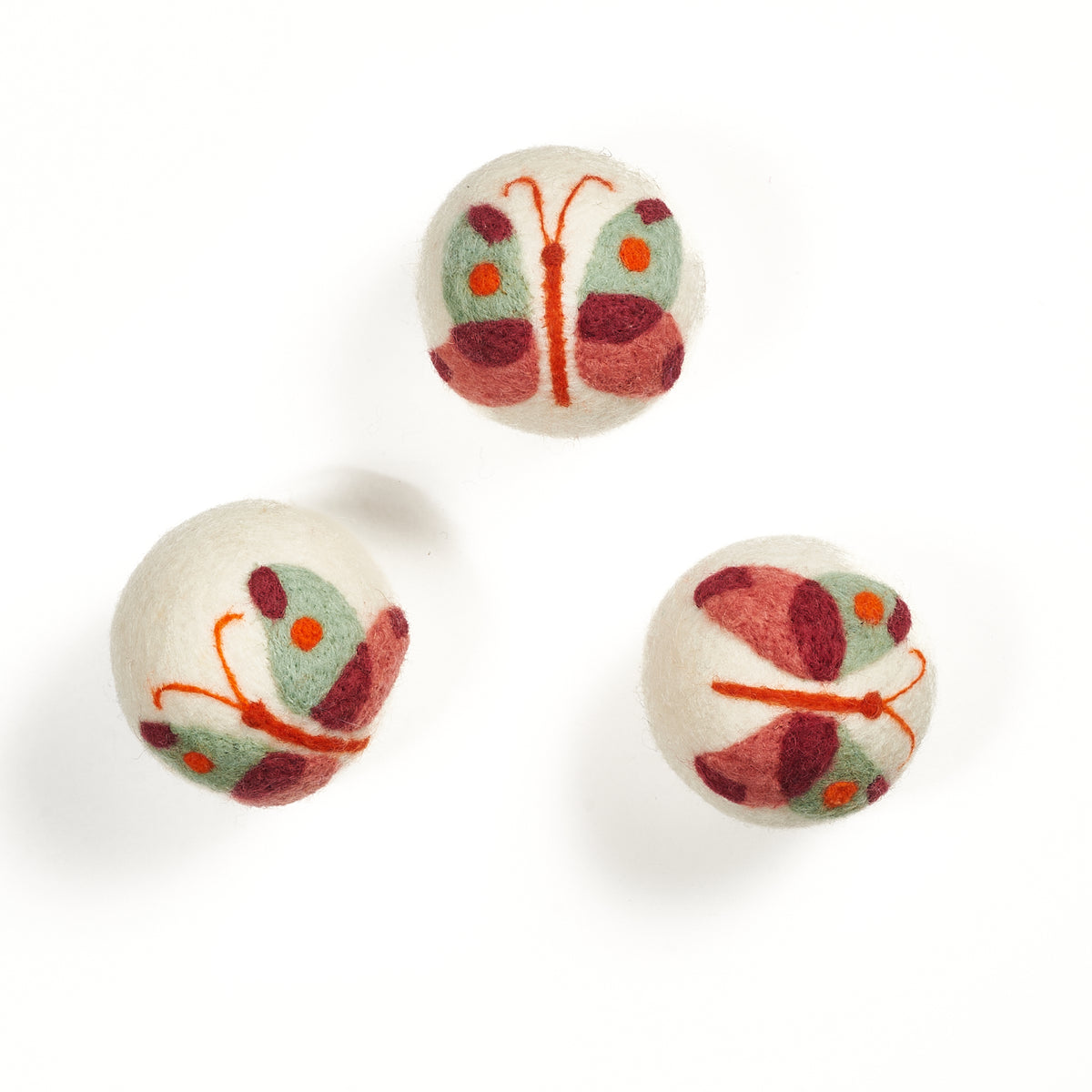 Wool Dryer Balls - Set of 3 HJ Butterfly