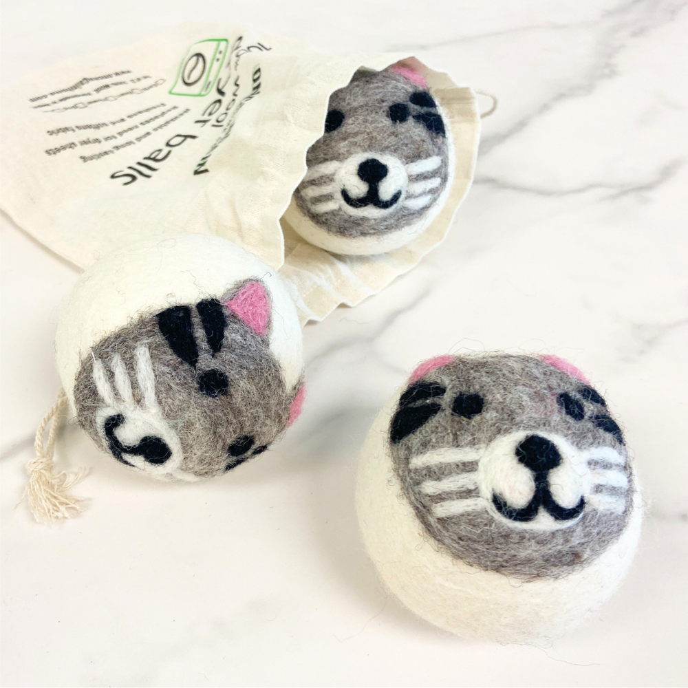 Wool Dryer Balls - Set of 3 Cat