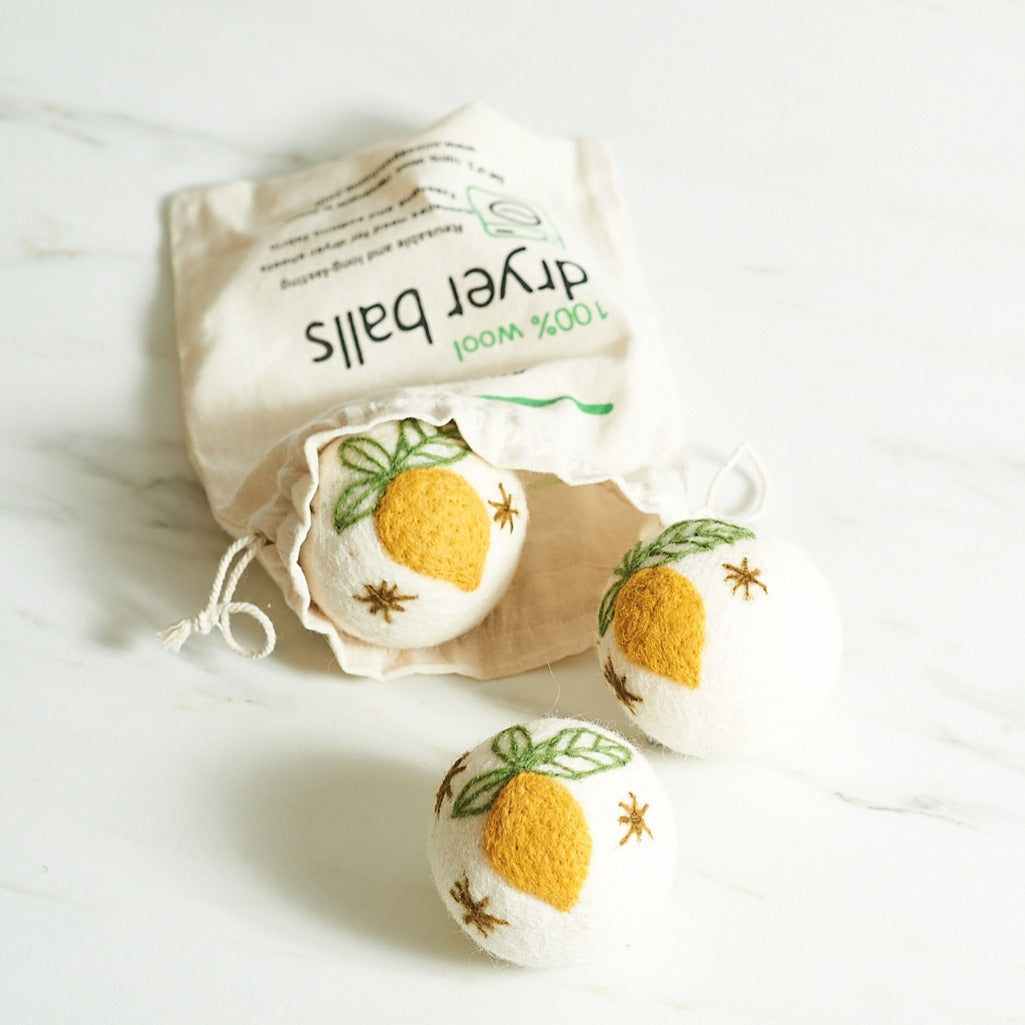 Wool Dryer Balls - Set of 3 RJW Lemon