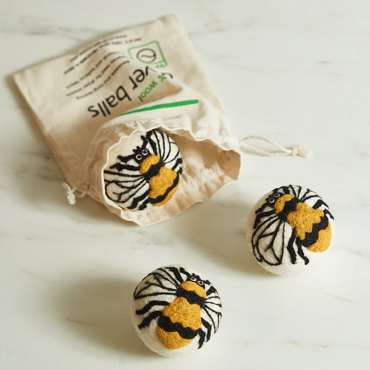 Wool Dryer Balls - Set of 3 Bumblebee