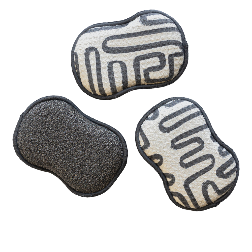 RE:usable Sponges (Set of 3) - Doodle Sponges & Scouring Pads Once Again Home Co. Blue  