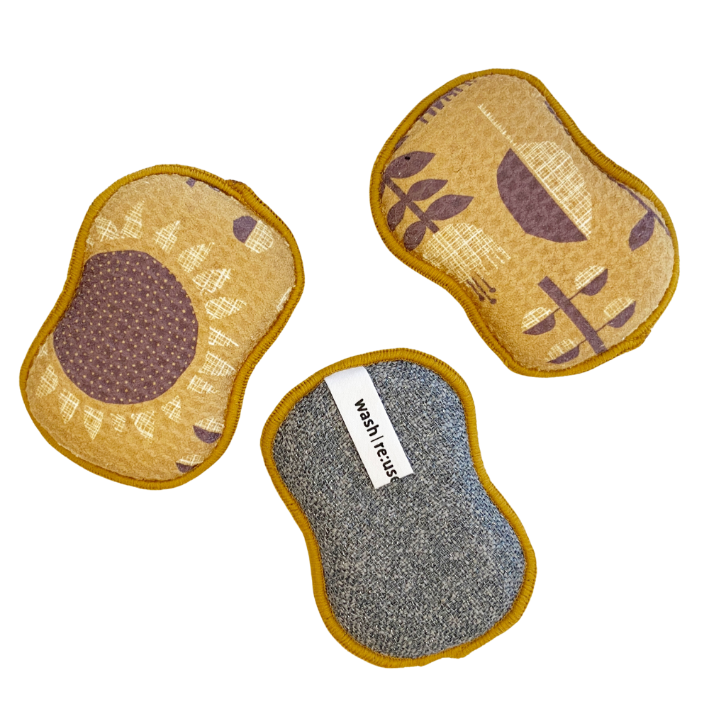 RE:usable Sponges (Set of 3) - HJ Mod Sunflower Sponges &amp; Scouring Pads Once Again Home Co.   