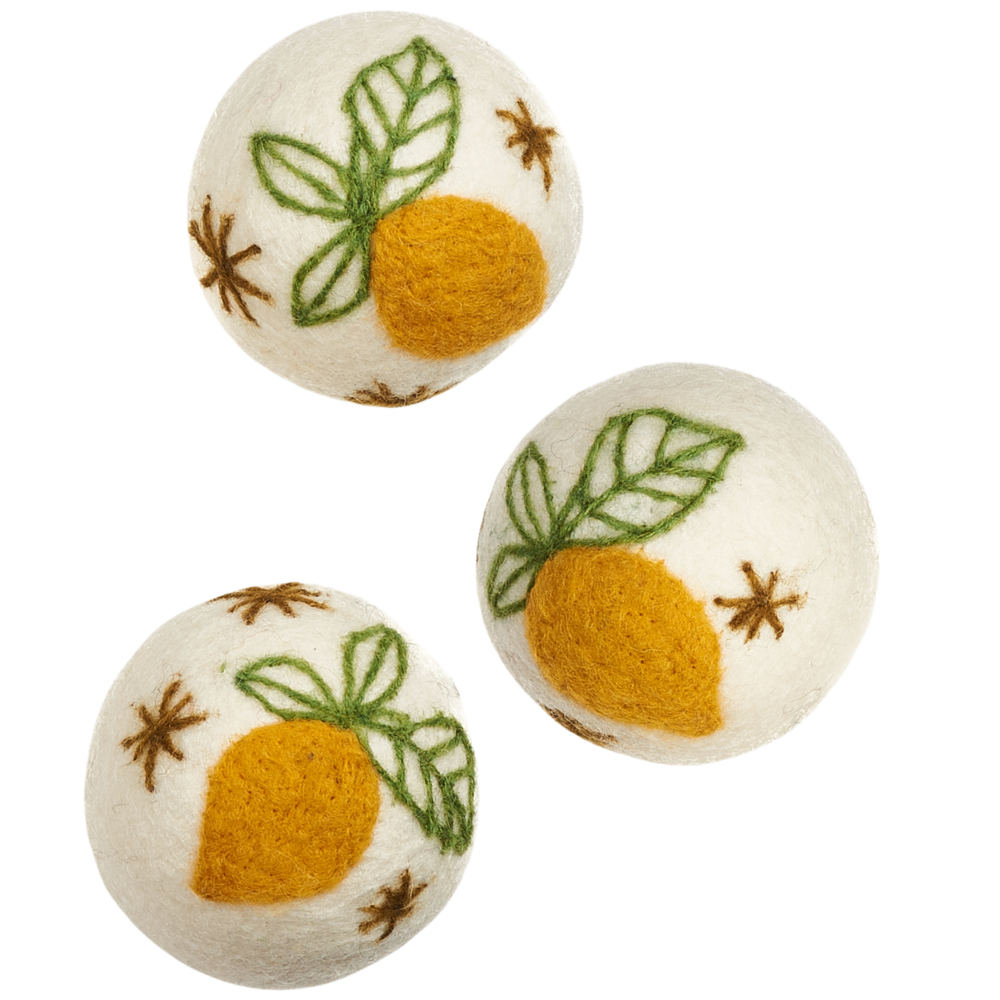 Wool Dryer Balls - Set of 3 RJW Lemon