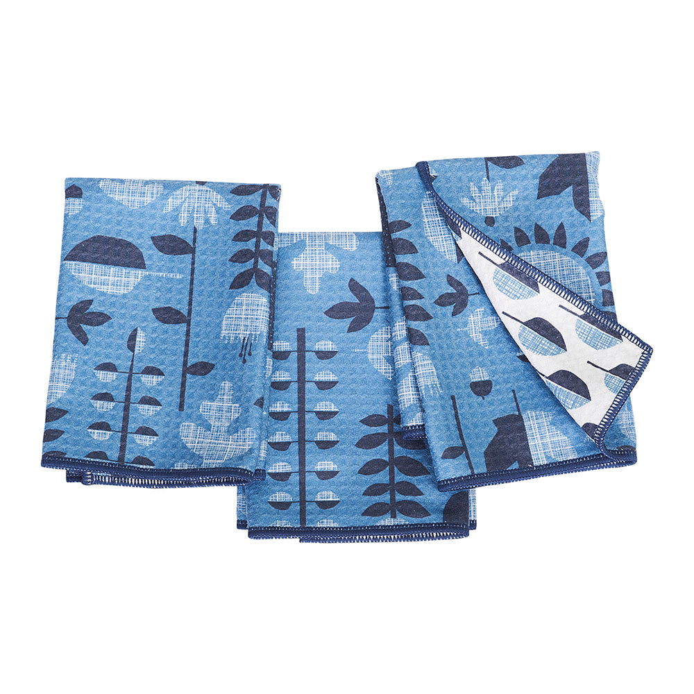 Mighty Mini Towel (Set of 3) Reversible - HJ Mod Sunflower Kitchen Towels Once Again Home Co. Ombre Blue  