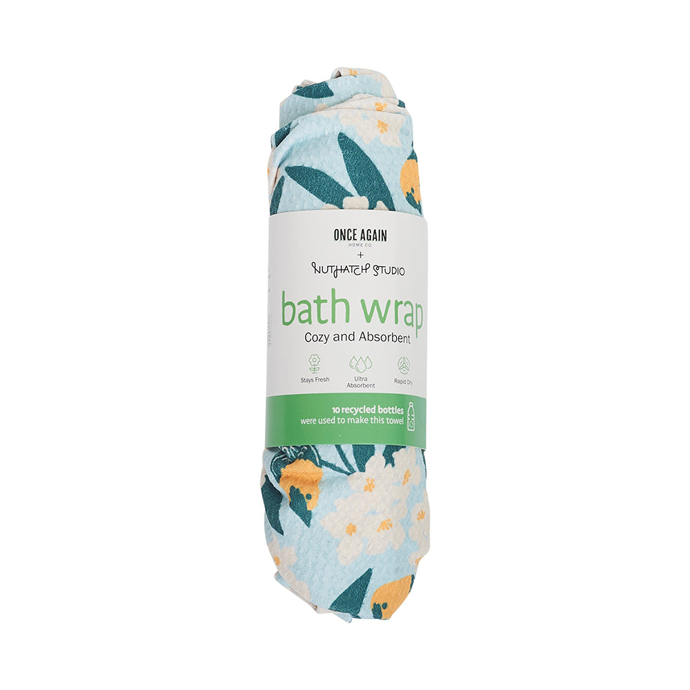 Bath Wrap - Nuthatch Birdsong (S/M) Hair Care Wraps Once Again Home Co.   