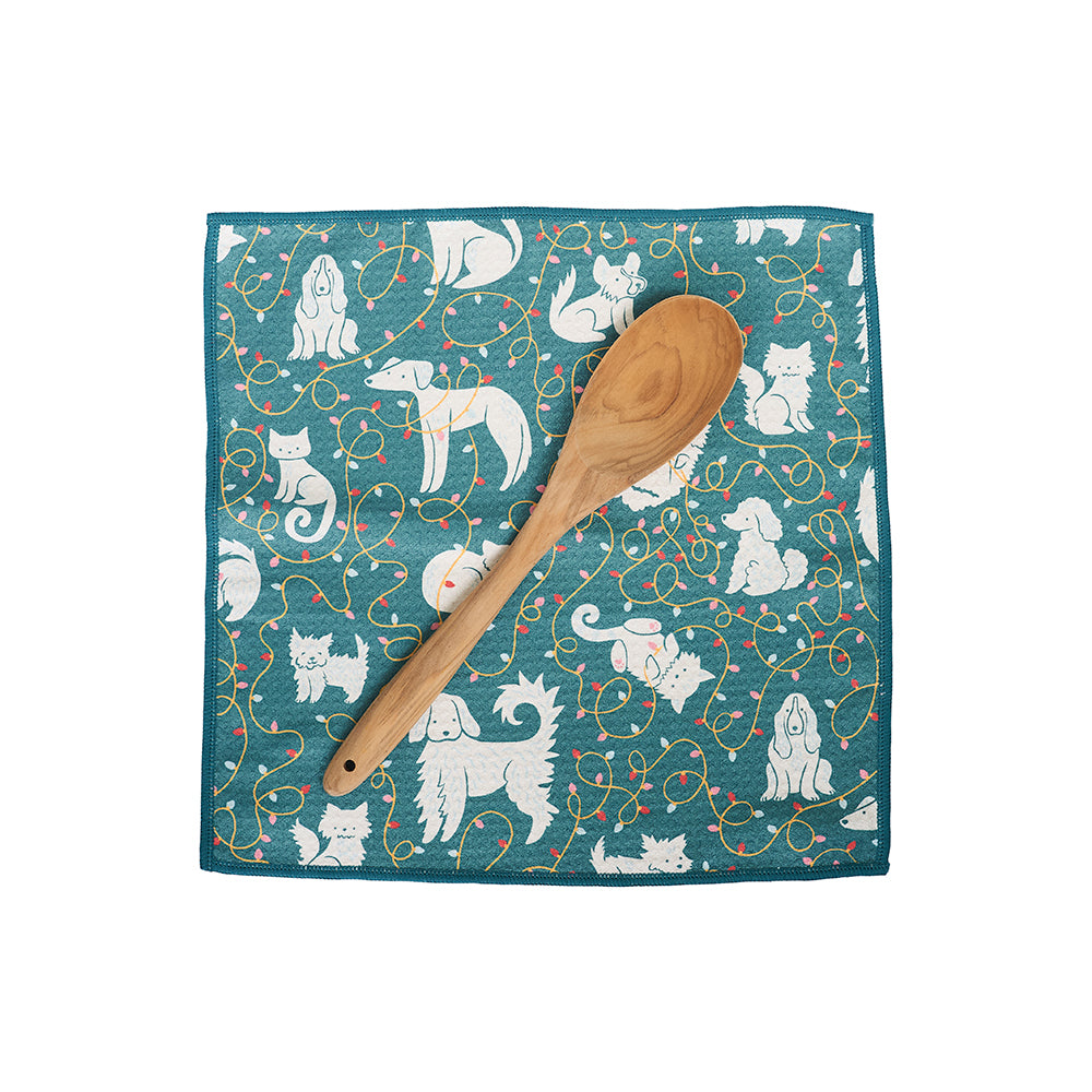 Mighty Mini Towel (Set of 3) Reversible - Nuthatch Deck the Paws kitchen towels Once Again Home Co.   