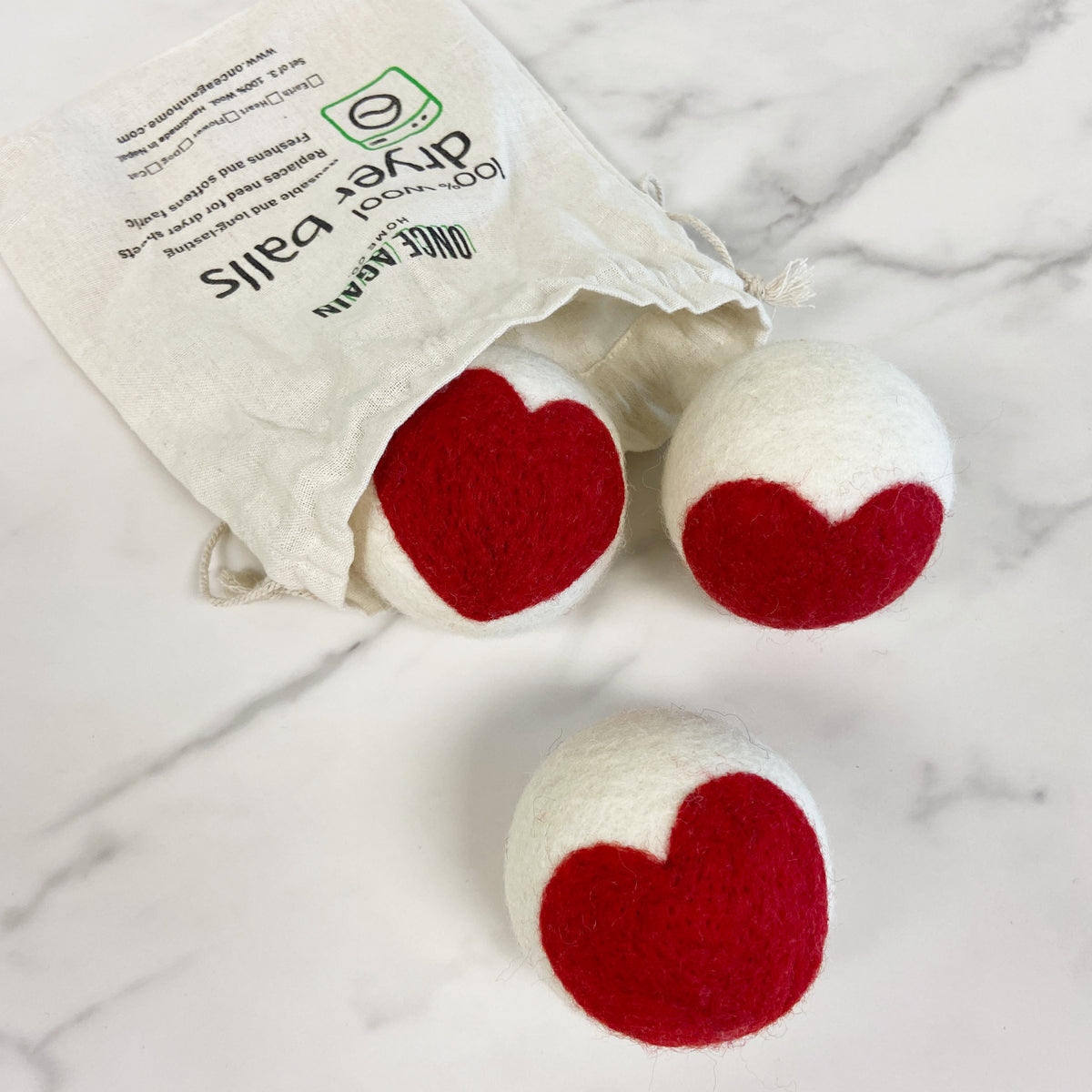 Wool Dryer Balls - Set of 3 LOVE  Once Again Home Co.   