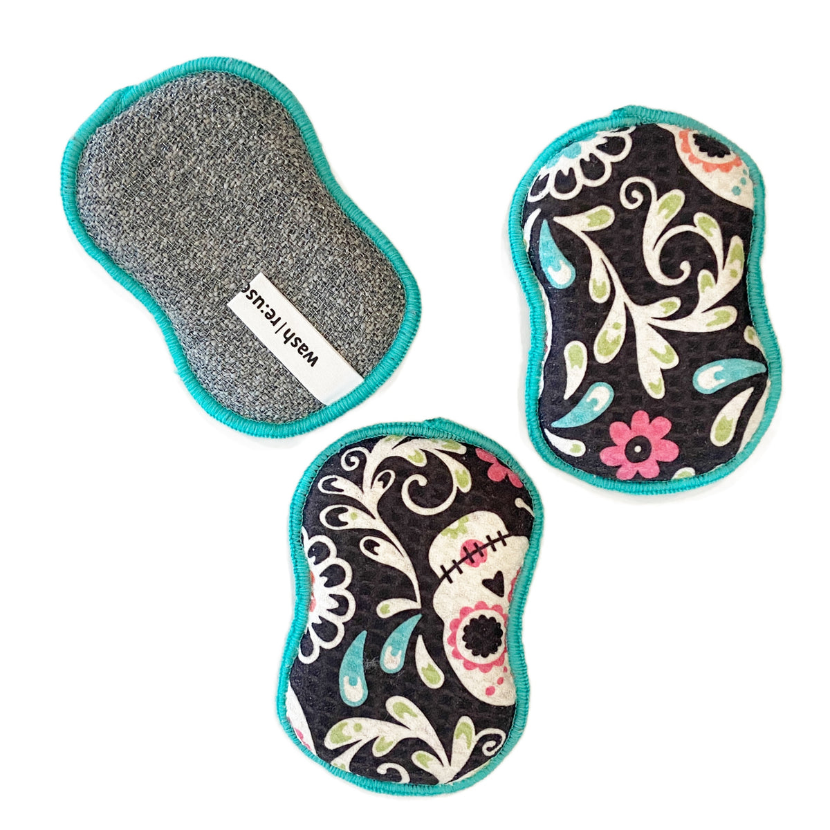 RE:usable Sponges (Set of 3) - HJ Sugar Skull Sponges &amp; Scouring Pads Once Again Home Co.   