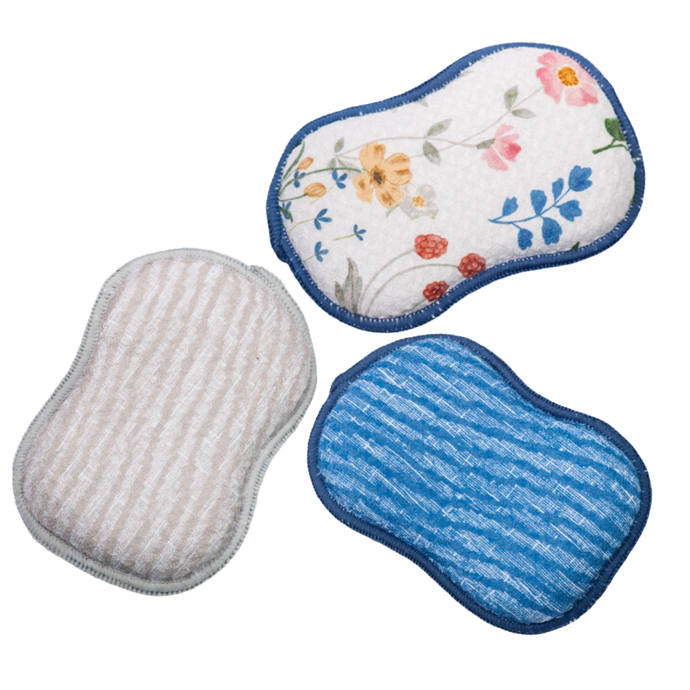 Assorted RE:usable Sponges (Set of 3) - Serenity and Waves Sponges &amp; Scouring Pads Once Again Home Co.   