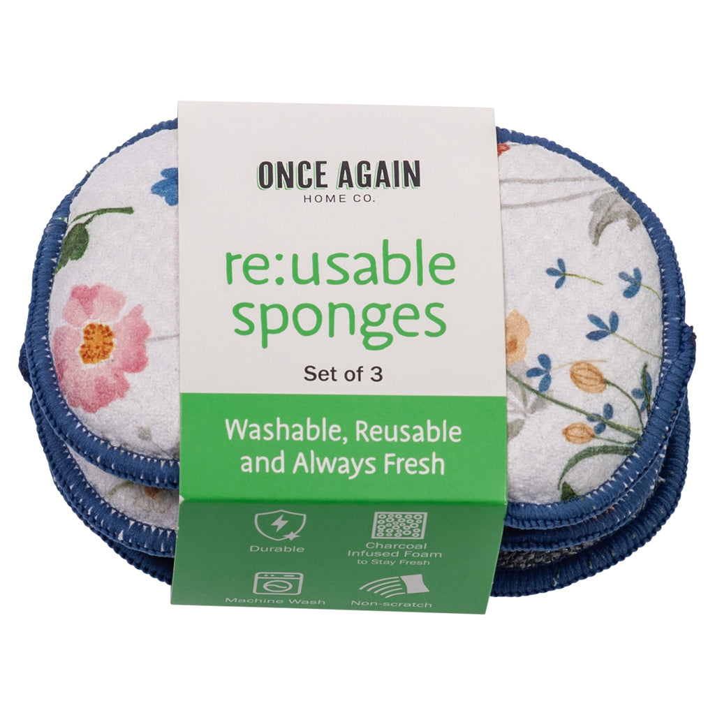 Assorted RE:usable Sponges (Set of 3) - Serenity and Waves Sponges &amp; Scouring Pads Once Again Home Co.   