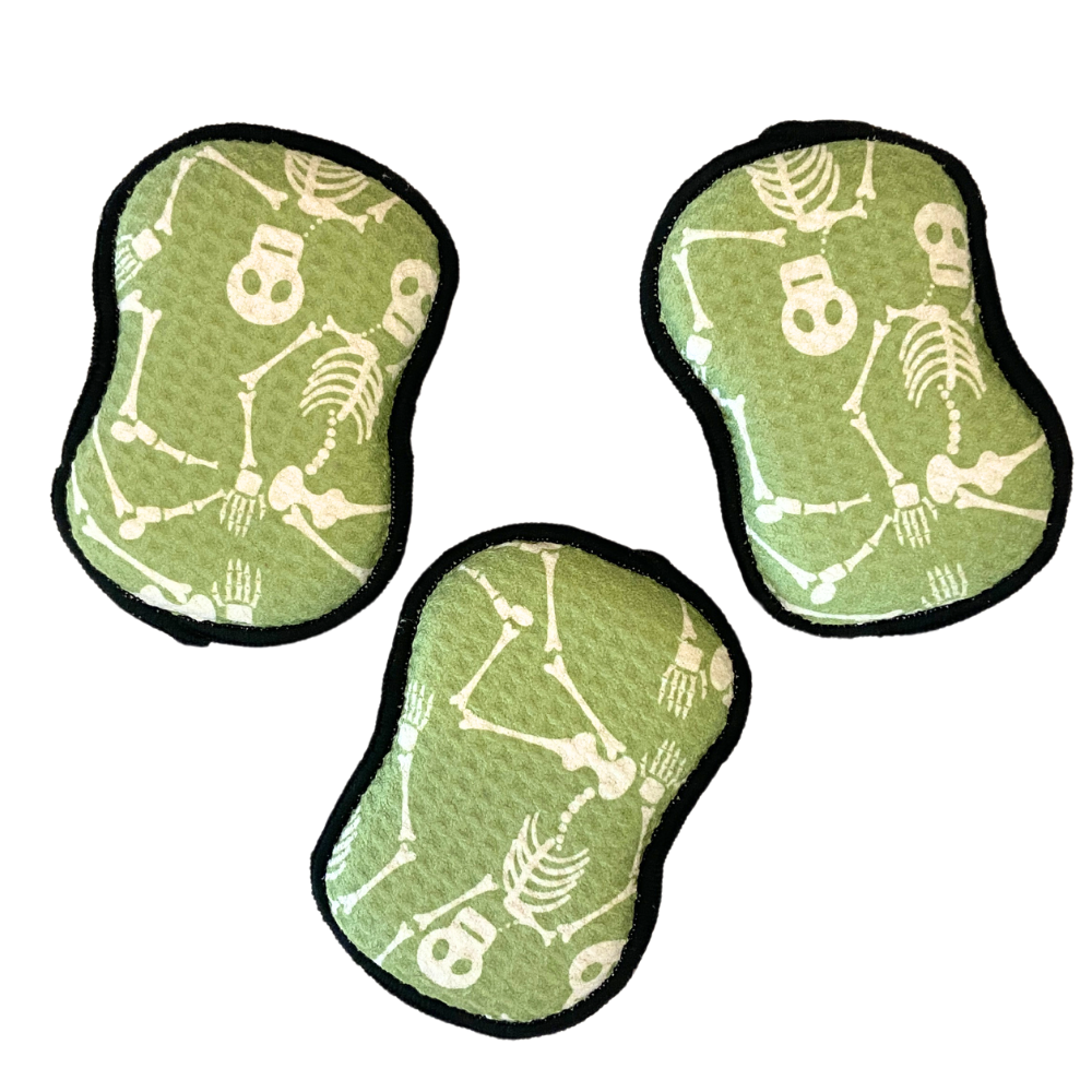 RE:usable Sponges (Set of 3) - Skeleton Sponges &amp; Scouring Pads Once Again Home Co. Herbal Green  